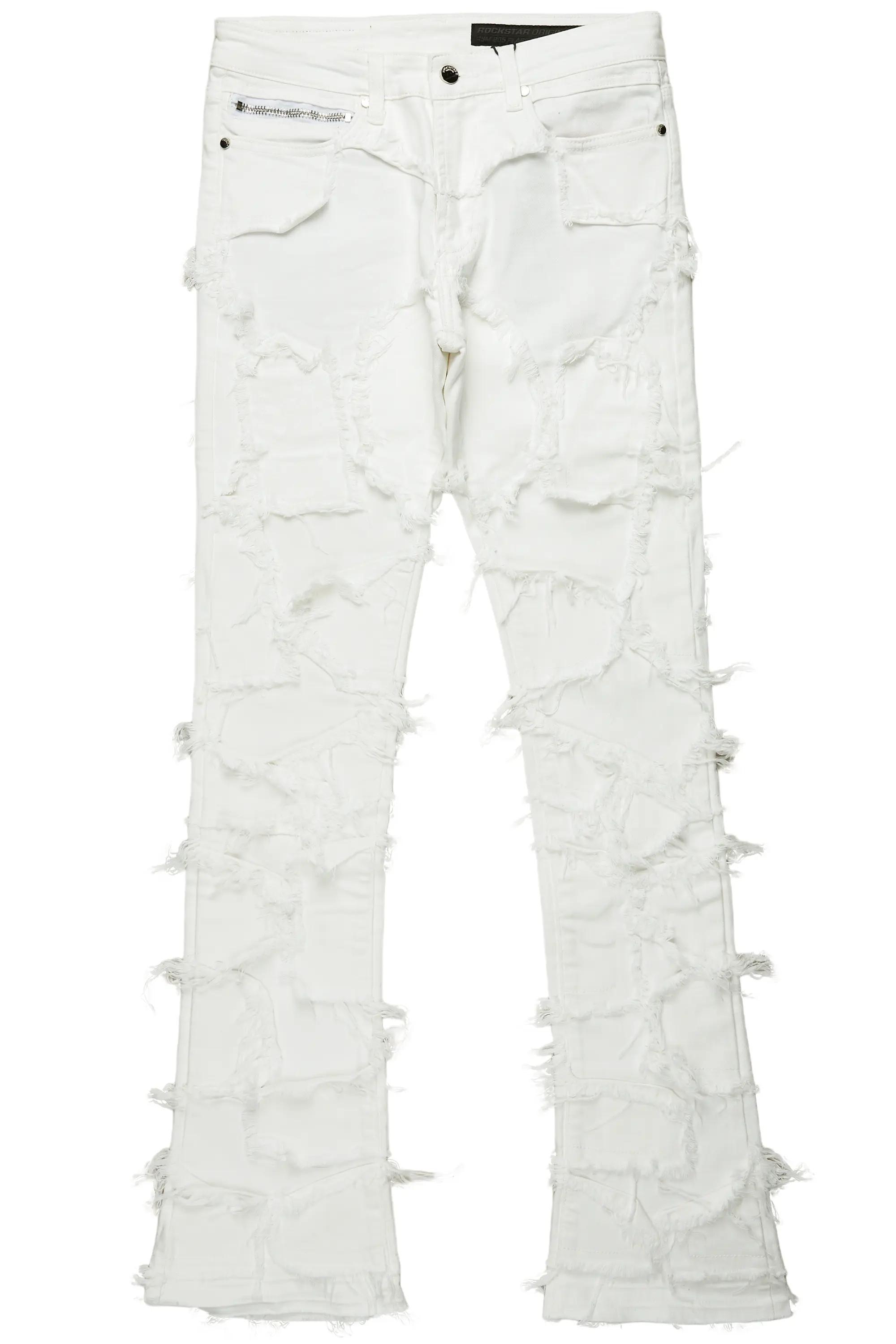 Arturo White Stacked Flare Jeans Male Product Image