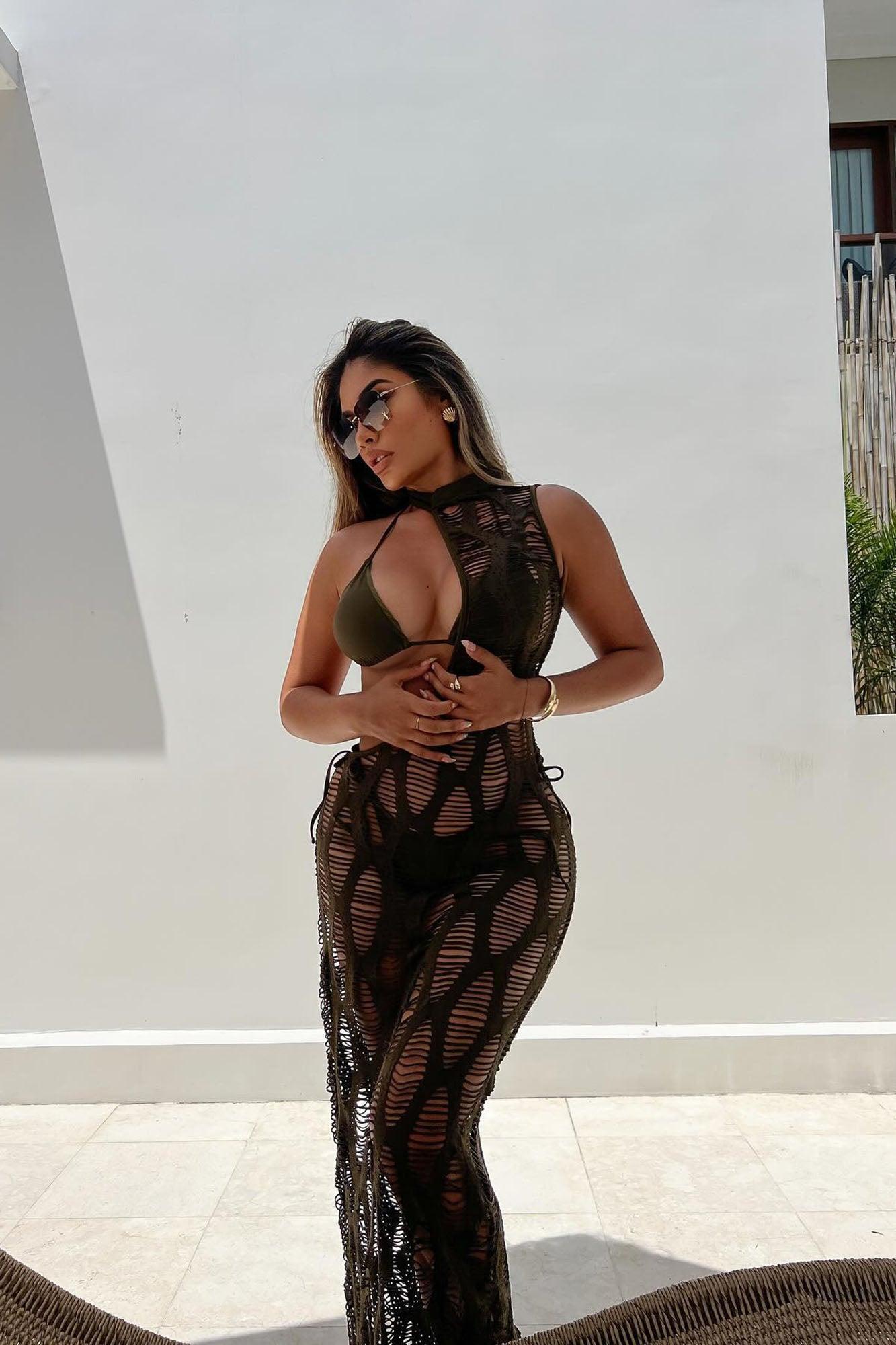 Toes In The Sand 3 Piece Bikini Set - Olive Product Image