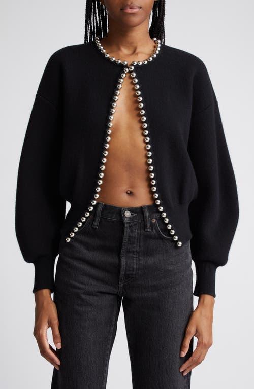 Womens Bead-Embellished Wool-Blend Cardigan Product Image