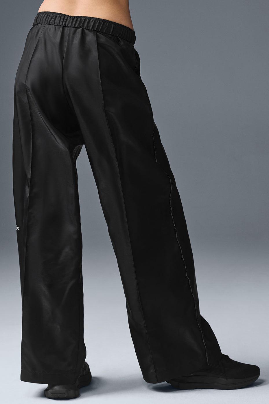 Afterglow Wide Leg Track Pant - Black Product Image