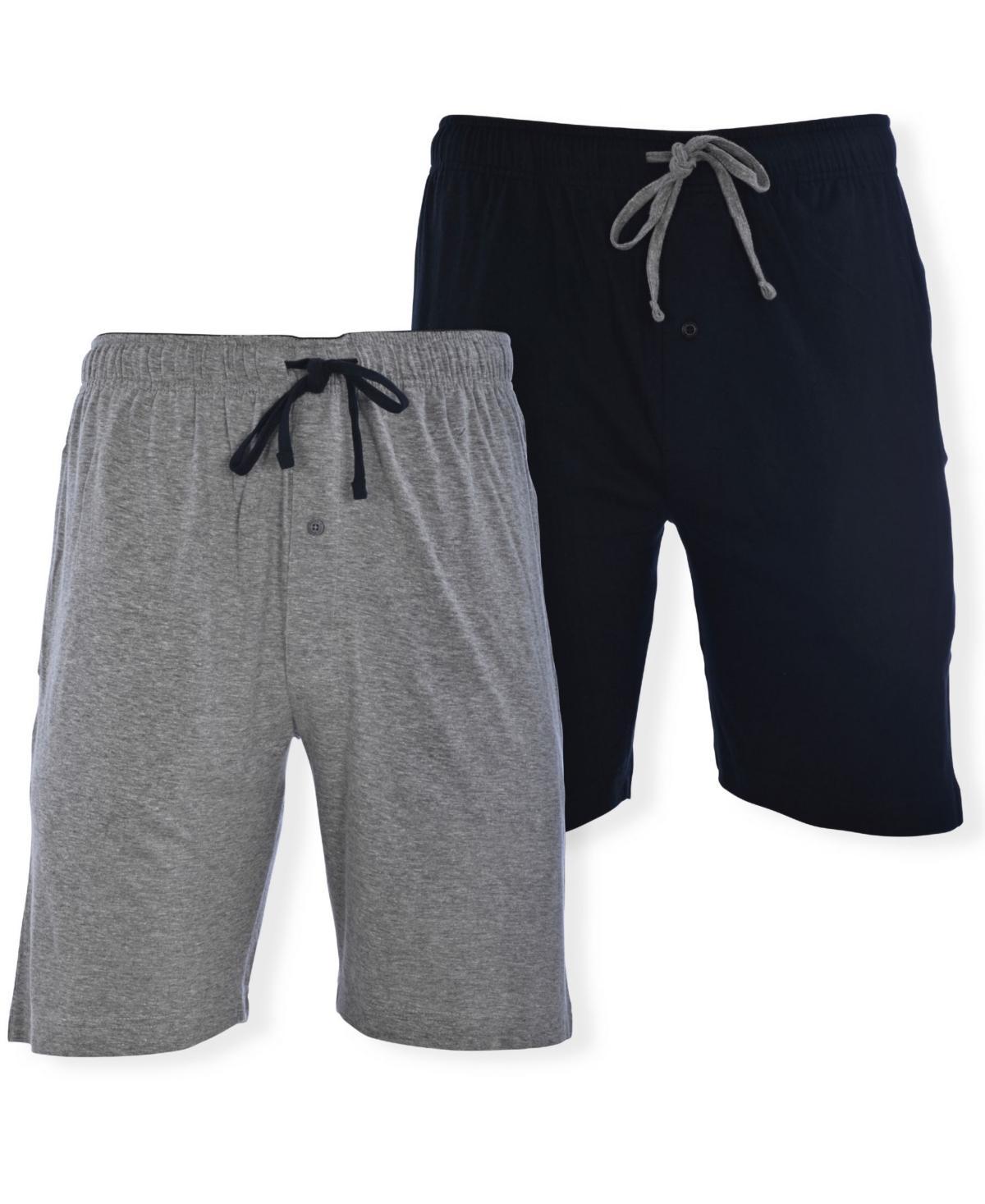 Big & Tall Hanes® 2-pack Knit Pajama Shorts, Men's, Size: 4XL, Navy Blue Plaid Product Image