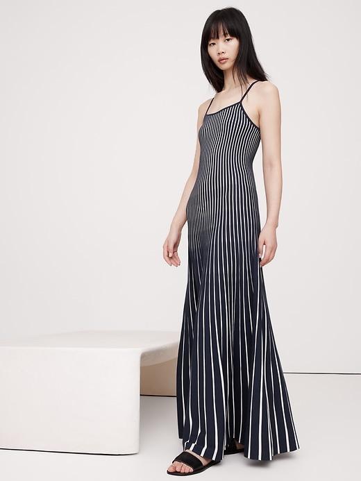 Sculpted Stripe Maxi Dress Product Image