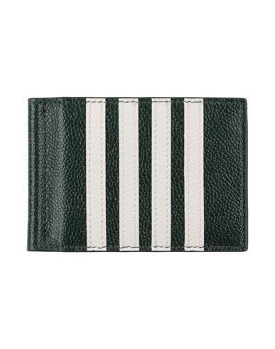 THOM BROWNE Man Wallet Dark Green Size - Leather Product Image