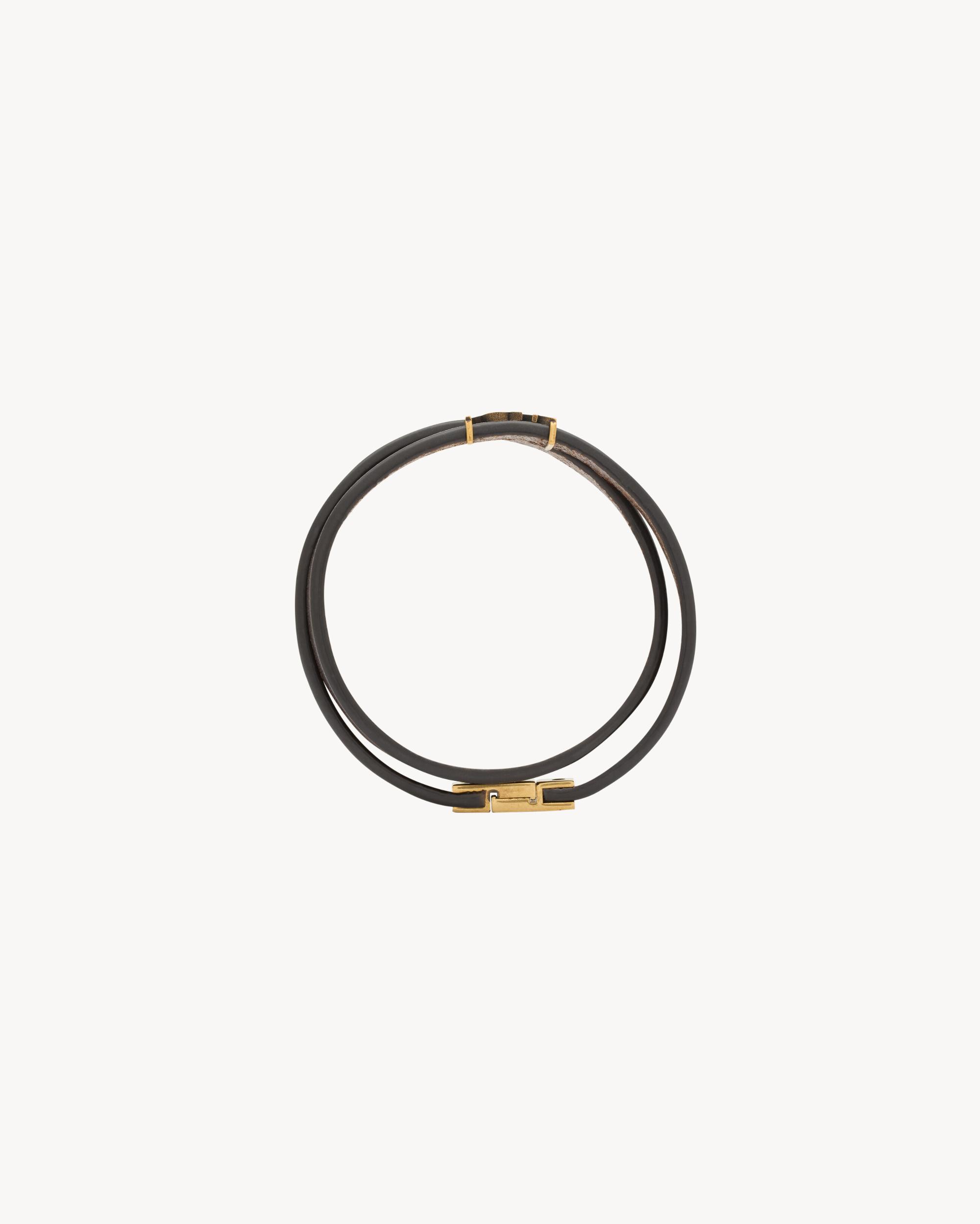 CASSANDRE double-wrap bracelet in leather Product Image