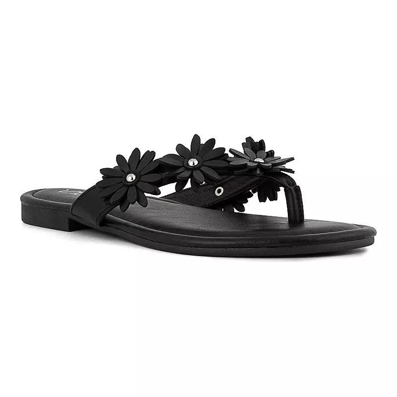sugar Finnesse Women's Thong Sandals, Size: 6.5, Black Product Image