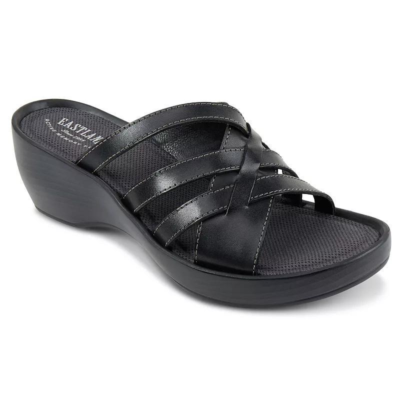 Eastland Poppy Womens Leather Slide Wedge Sandals Product Image