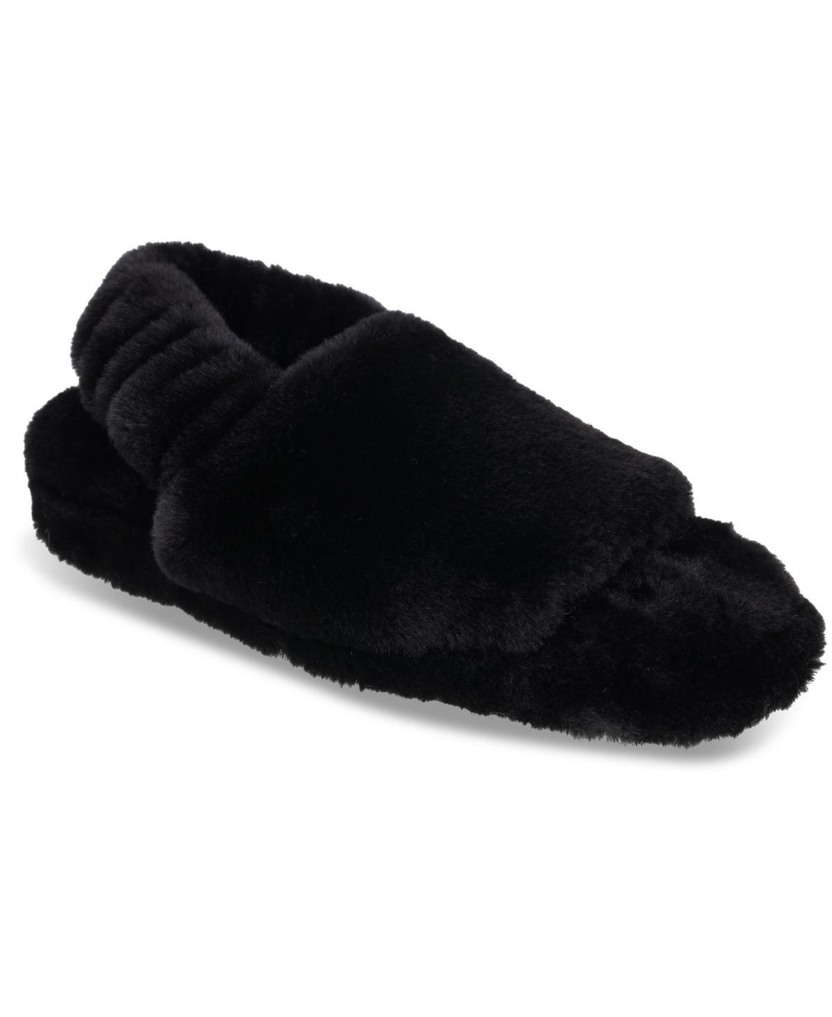 Rachel Rachel Roy Ruby Women's Faux-Fur Singback Slippers, Size: Large, Black Product Image