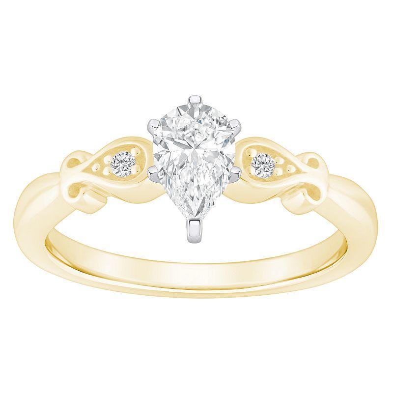 Alyson Layne 14k Gold 1/2 Carat T.W. Diamond Pear Shape Engagement Ring, Womens White Gold Product Image