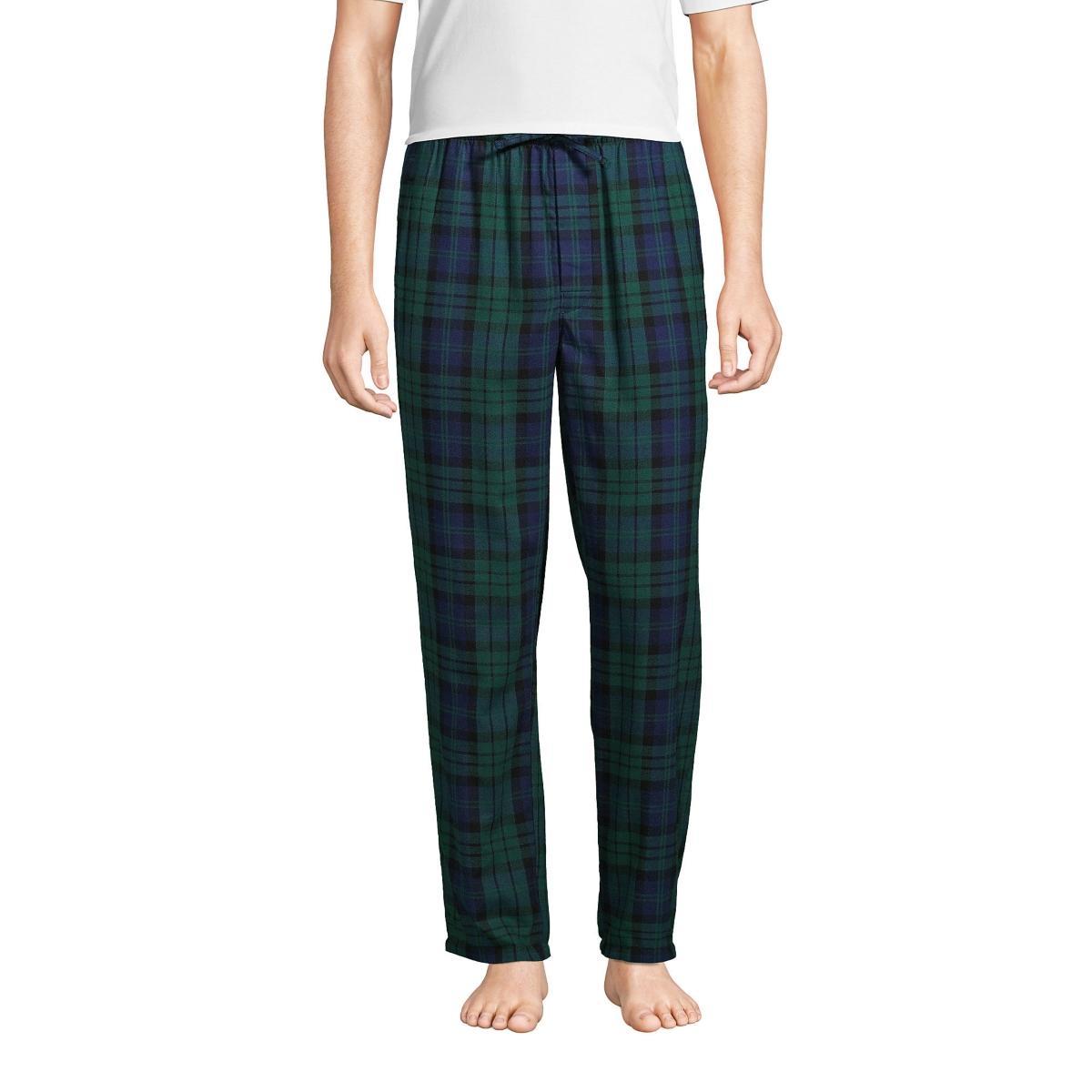 Men's Lands' End Flannel Pajama Sleep Pants, Size: Small, Deep  Blue Product Image