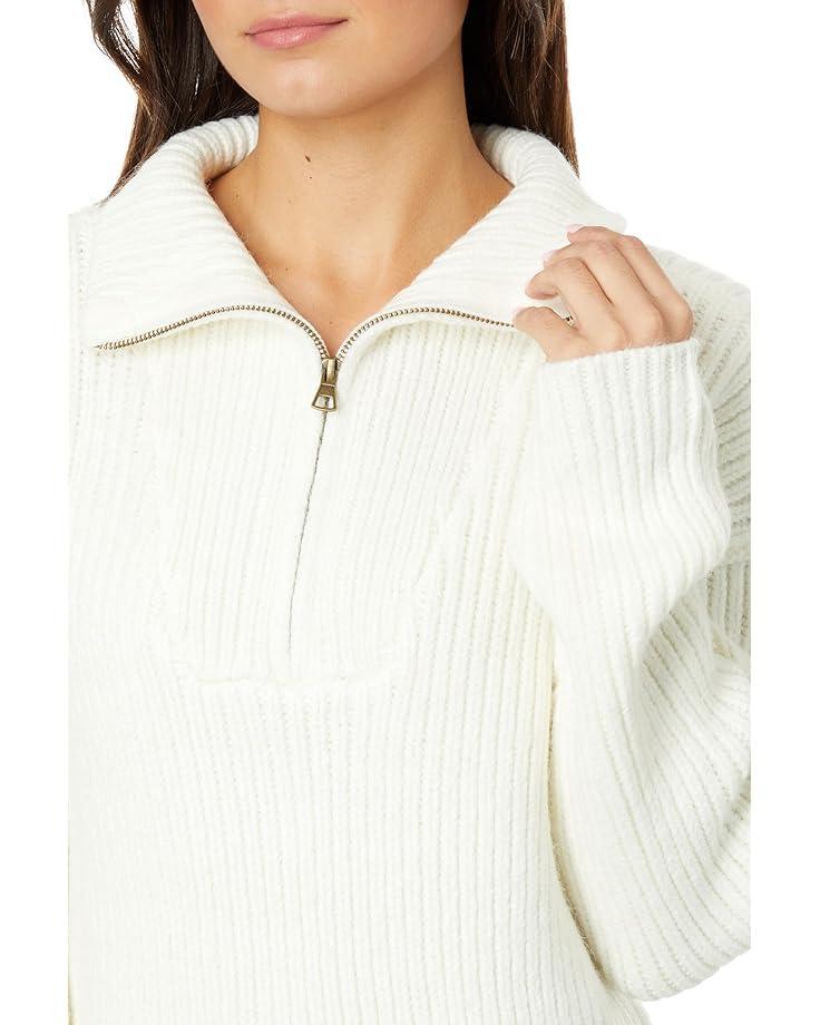 Quilted Sweatshirt 1/4 Zip Pullover Long Sleeve Product Image