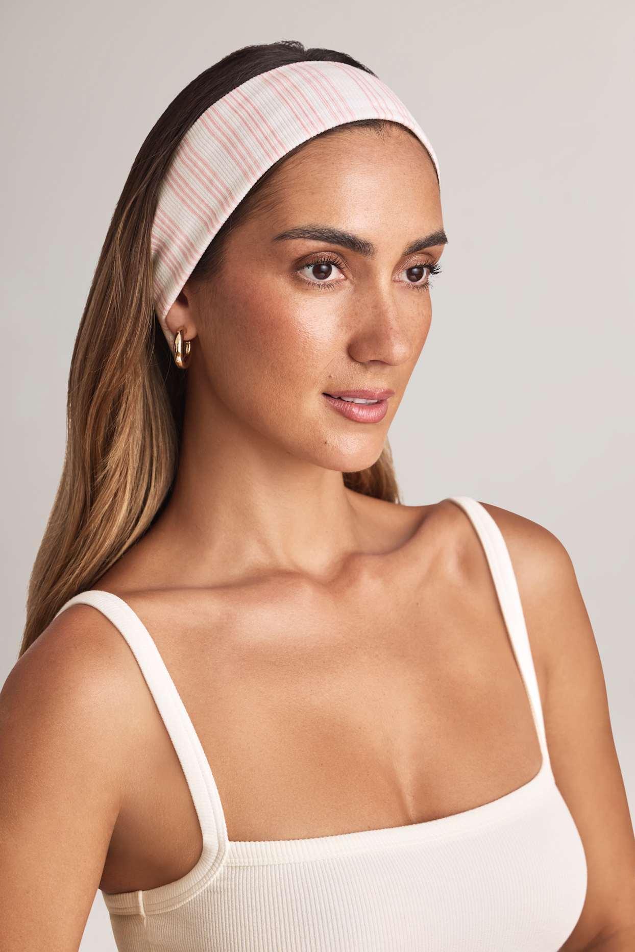 Modal Ribbed Headband in Stripe Print Product Image