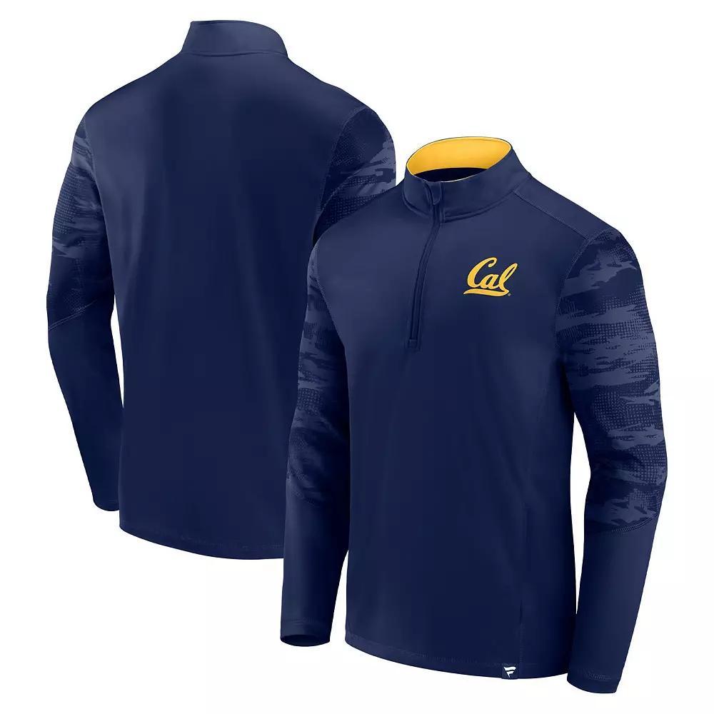 Men's Fanatics Branded Navy Cal Bears Ringer Quarter-Zip Top, Size: 2XL, Blue Product Image