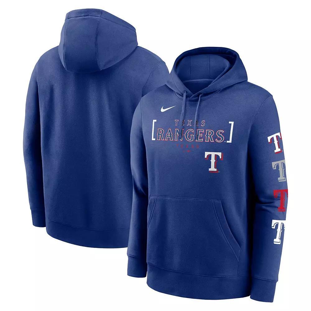 Men's Nike Royal Texas Rangers Club Stack Pullover Hoodie, Size: 2XL, Blue Product Image