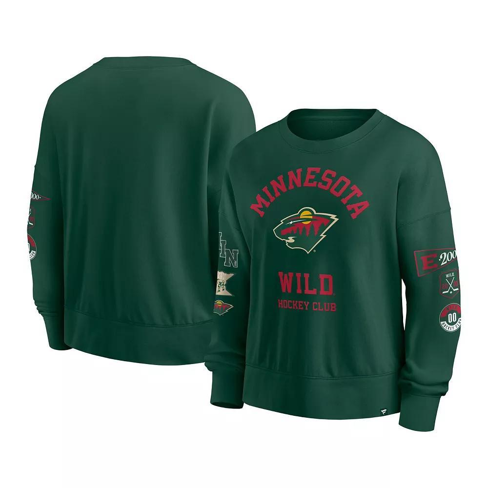 Women's Fanatics Green Minnesota Wild Go Team Pullover Sweatshirt, Size: Large Product Image