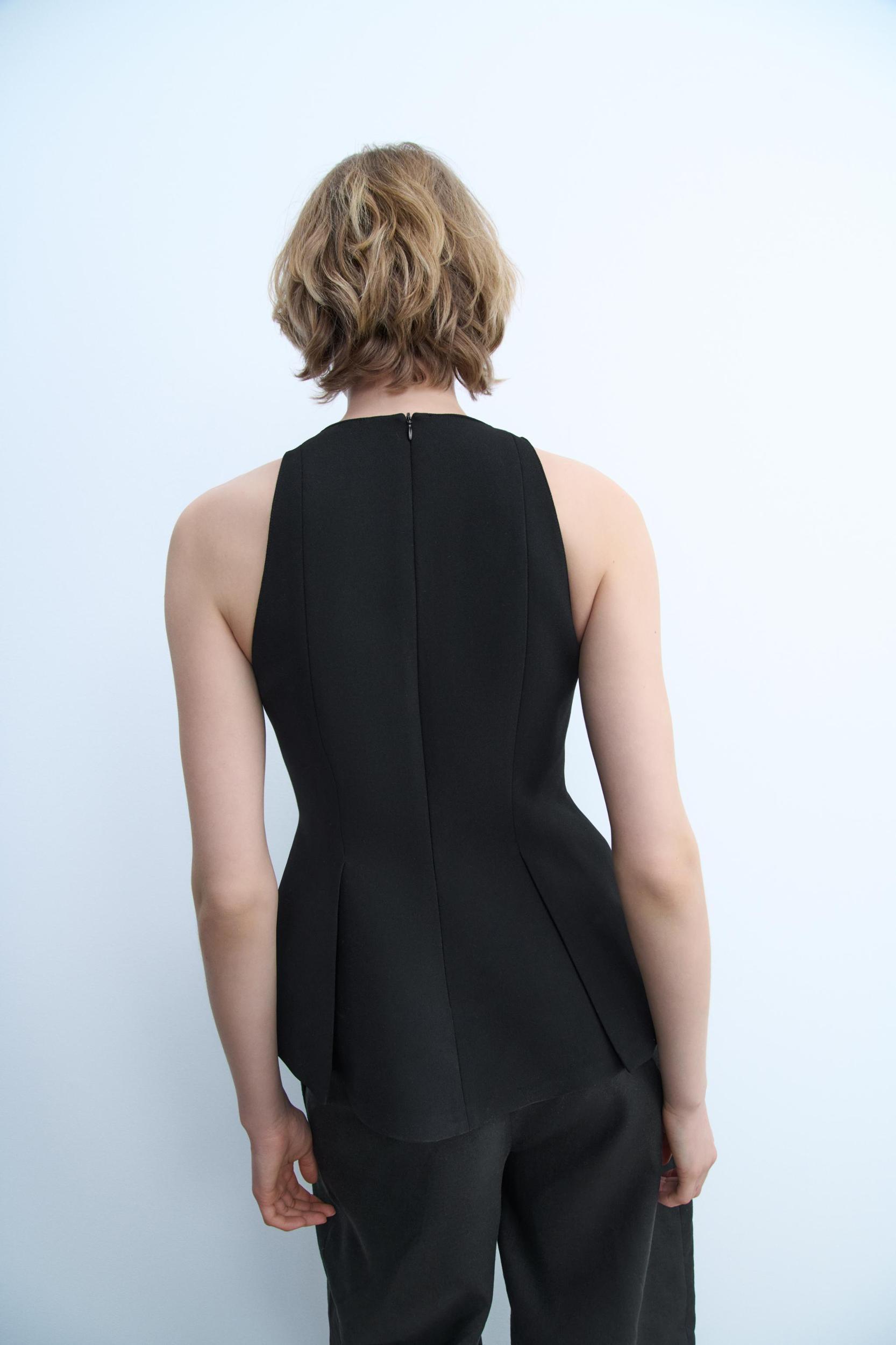 PLEATED HALTER TOP ZW COLLECTION Product Image