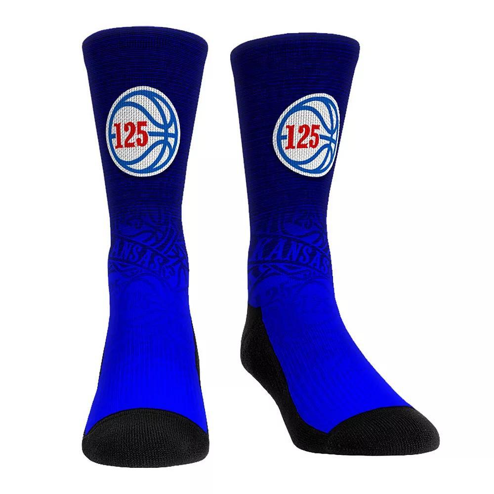 Rock Em Socks Kansas Jayhawks 125th Season Lines Basketball Crew Socks, Men's, Size: Small/Medium, Team Product Image
