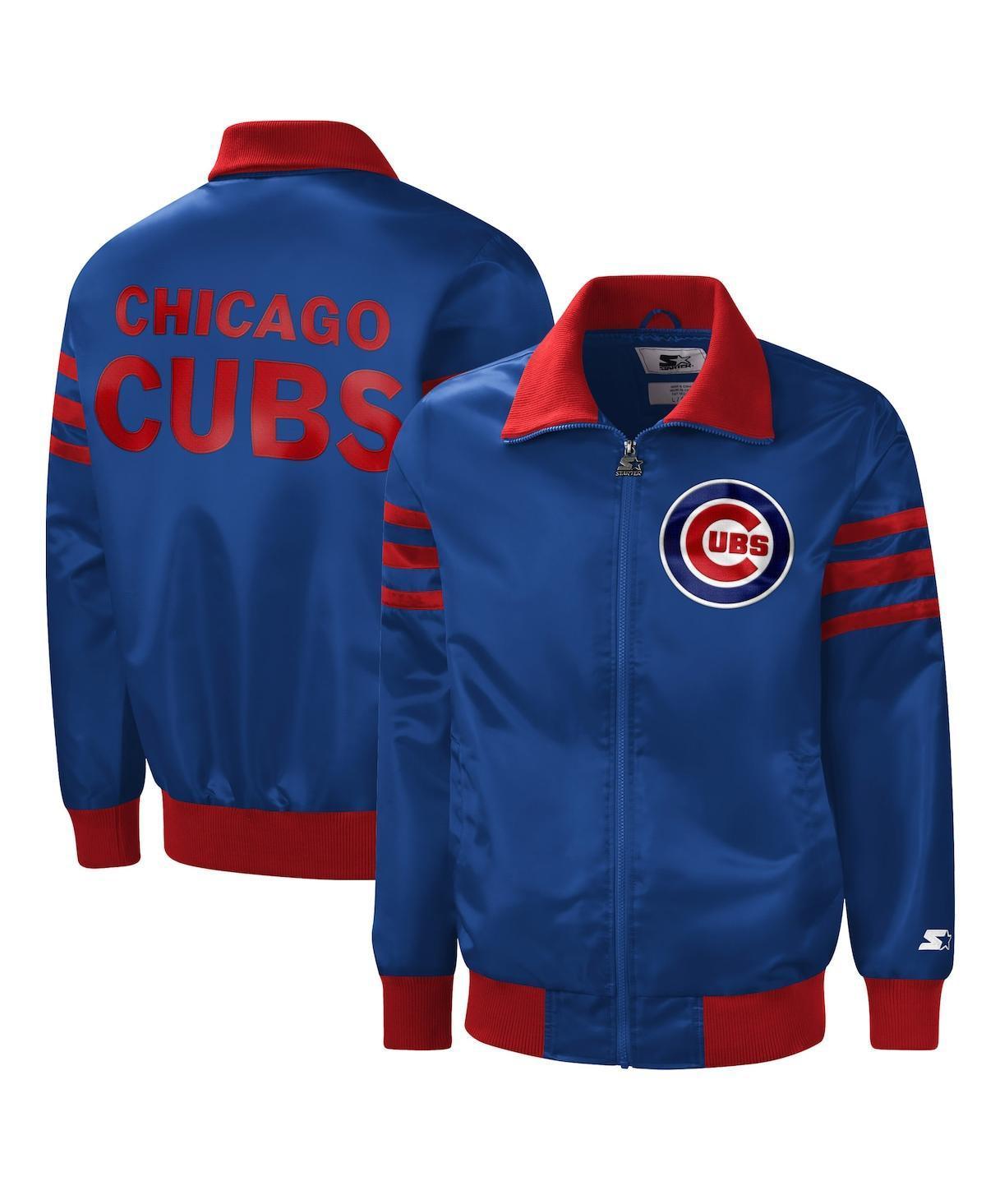 Men's Starter Royal Chicago Cubs The Captain II Full-Zip Varsity Jacket, Size: 2XL, Blue Product Image