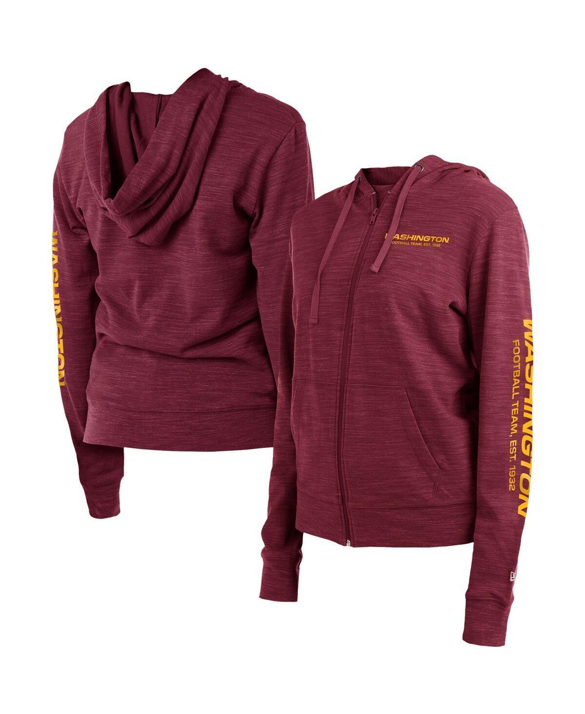 Womens New Era Burgundy Washington Football Team Reverse Full-Zip Hoodie Product Image