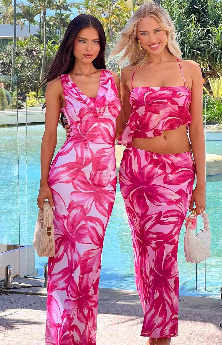 Blessings Pink Floral Maxi Dress Product Image