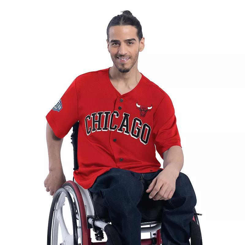 Men's G-III Sports by Carl Banks Red Chicago Bulls Adaptive Star Player Fashion Baseball Jersey, Size: Medium Product Image