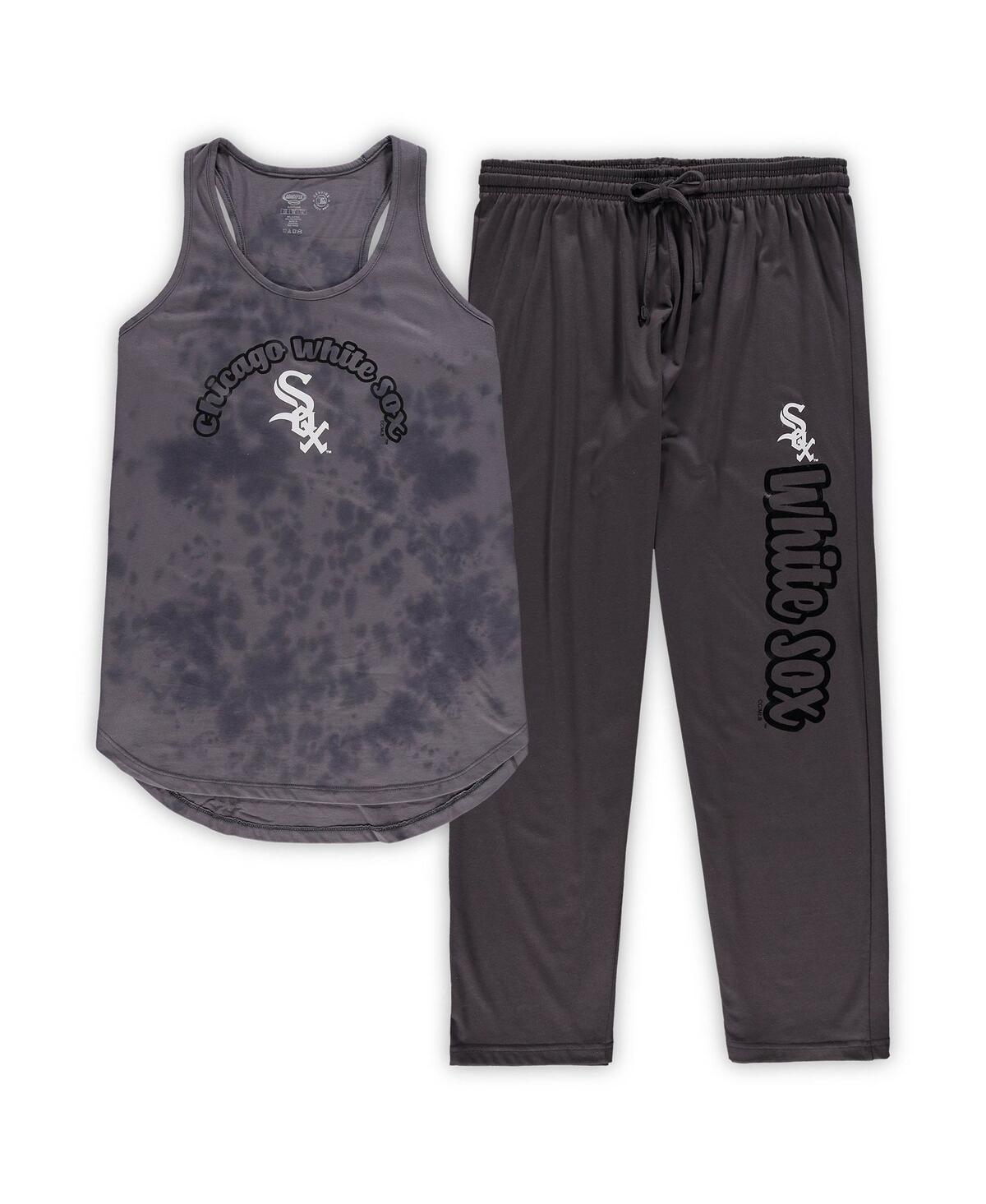 Women's Concepts Sport Charcoal Chicago White Sox Plus Size Jersey Tank Top & Pants Sleep Set, Size: 4XL Product Image