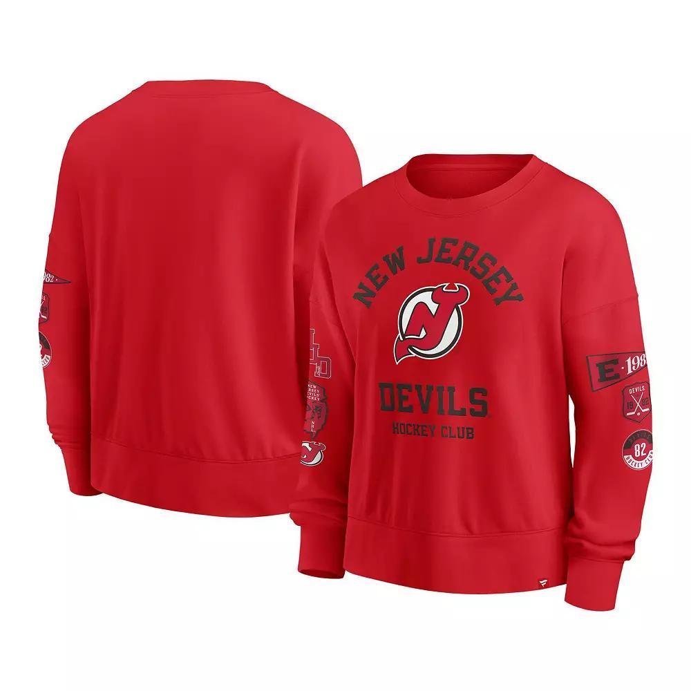 Women's Fanatics Red New Jersey Devils Go Team Pullover Sweatshirt, Size: Medium, Nhl Red Product Image