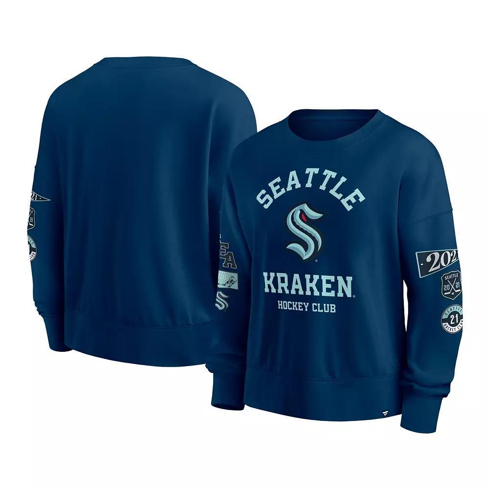 Women's Fanatics Deep Sea Blue Seattle Kraken Go Team Pullover Sweatshirt, Size: Large, Krk Blue Product Image