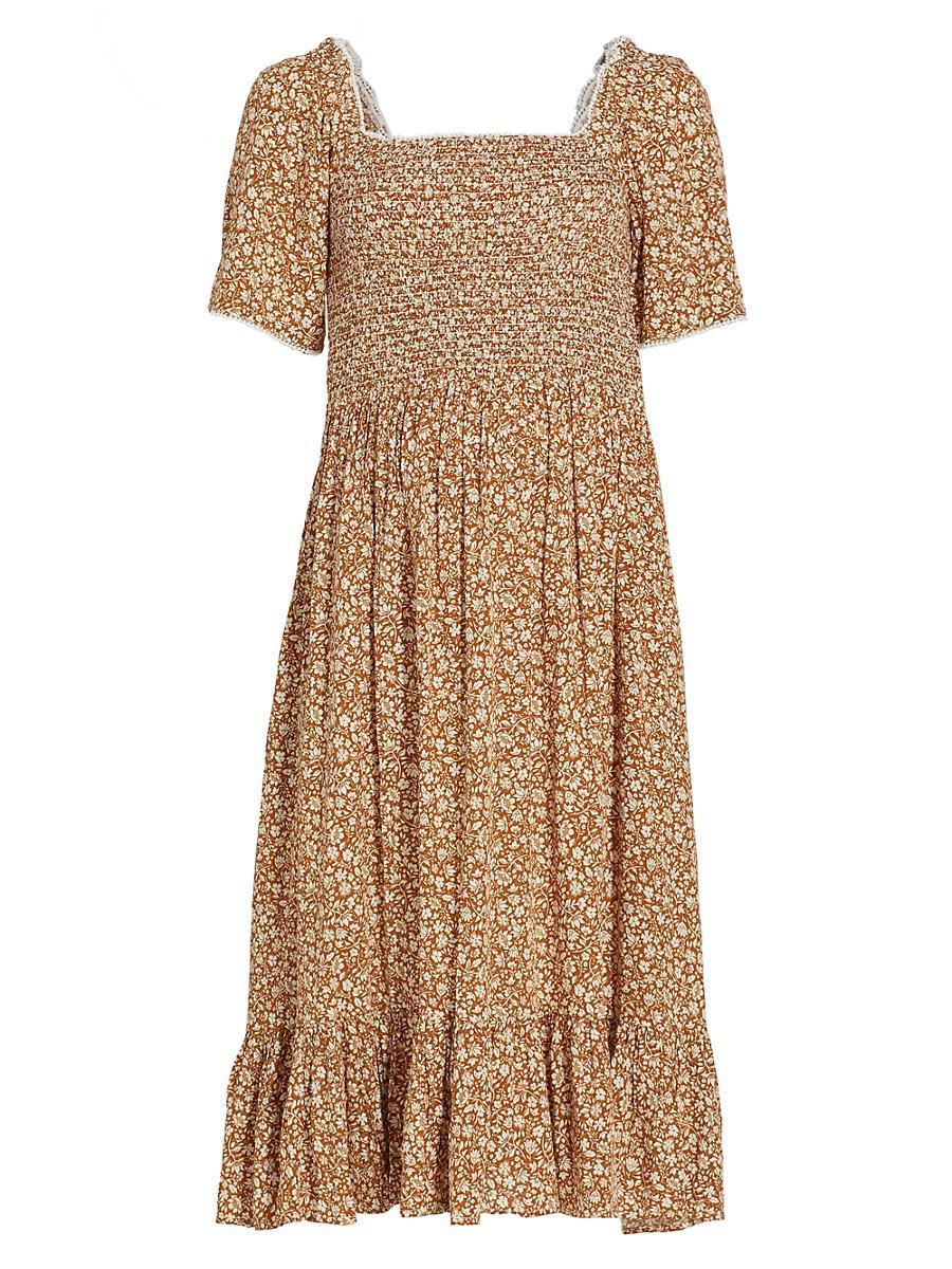 Womens Raquel Floral-Printed Midi-Dress Product Image