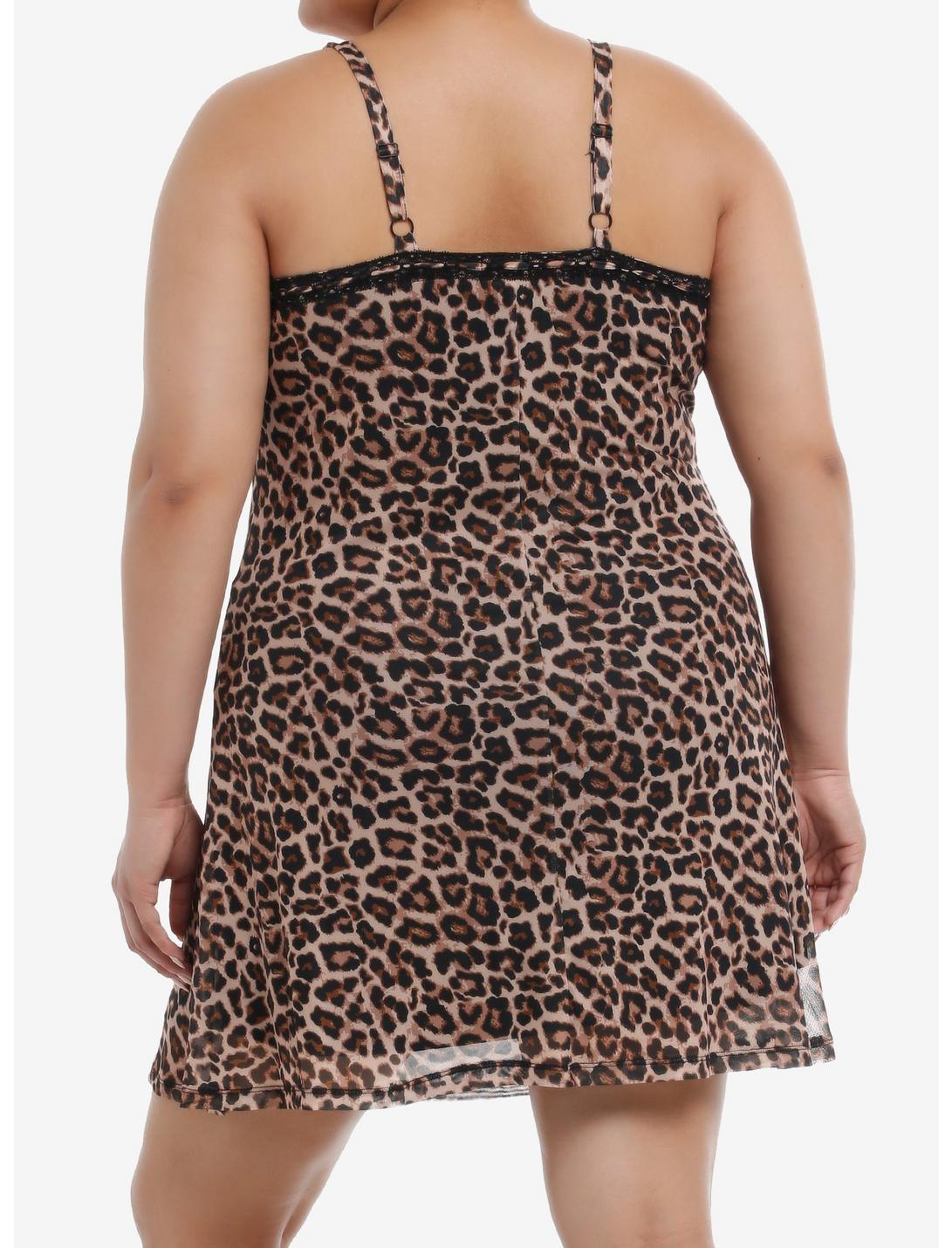 Social Collision Cheetah Print Mesh Cami Dress Plus Size Product Image