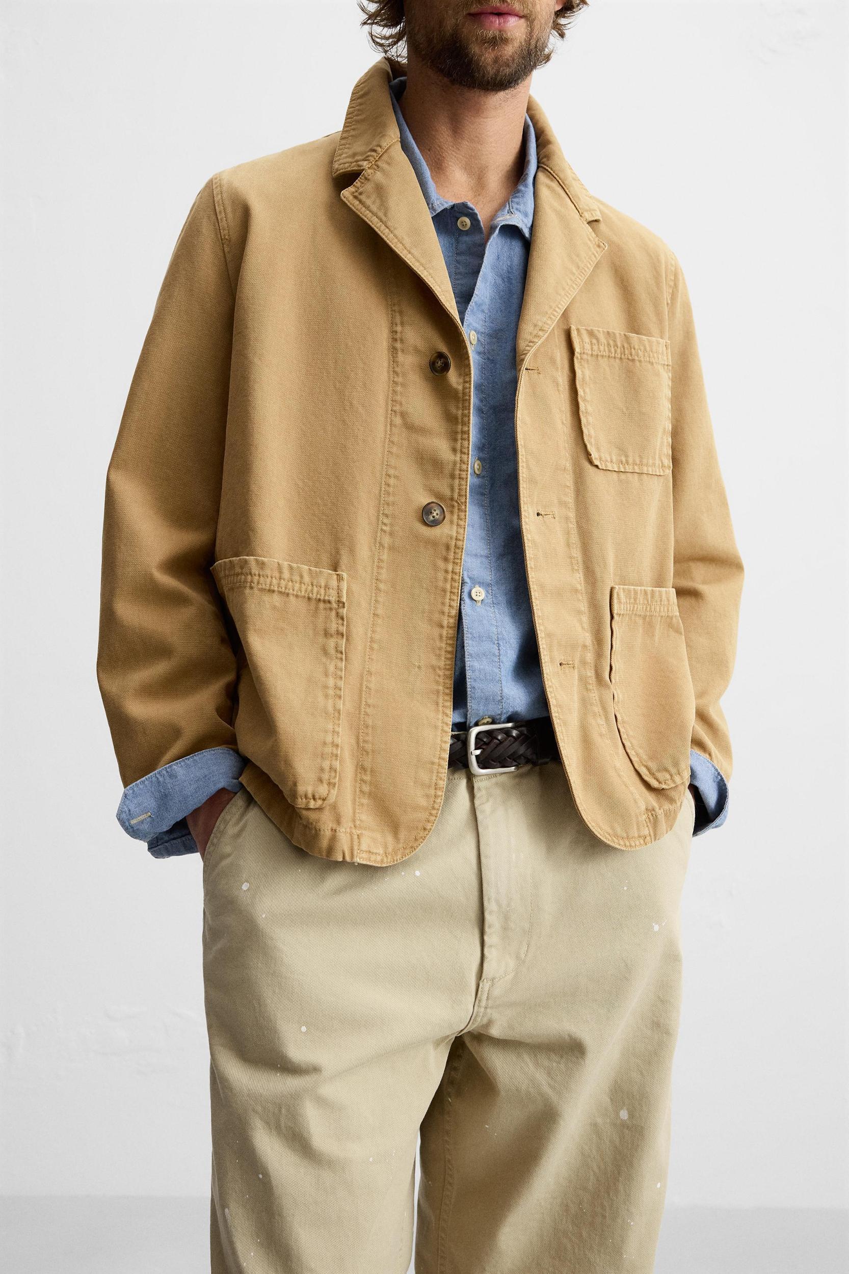 RELAXED FIT WASHED BLAZER Product Image
