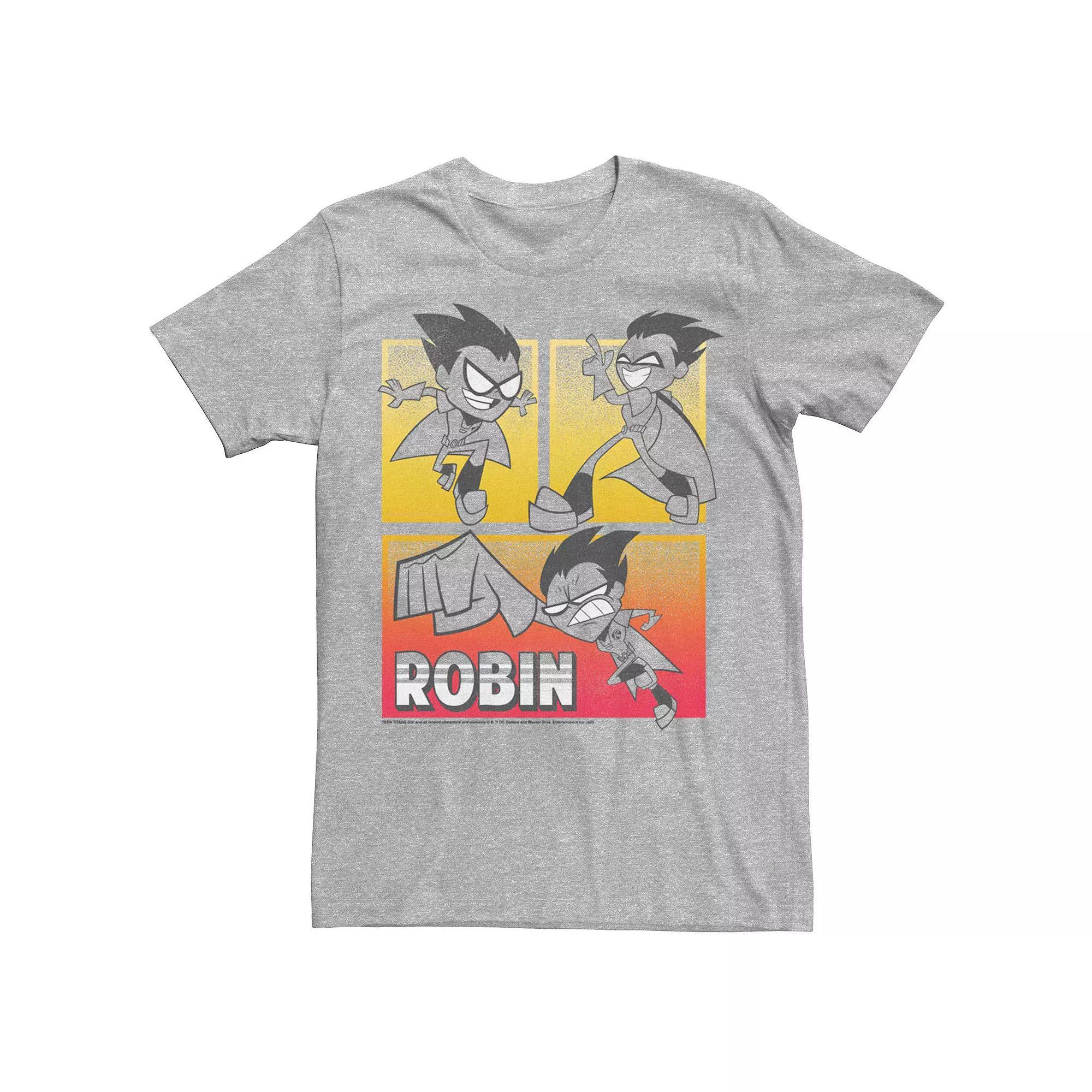 Men's DC Comics Teen Titans Go! Robin Action Panels Tee, Size: XXL, Athletic Grey Product Image