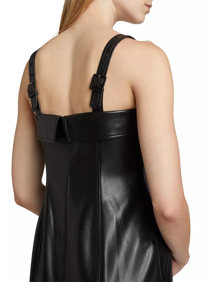 Womens Tessa Faux Leather Midi-Dress Product Image