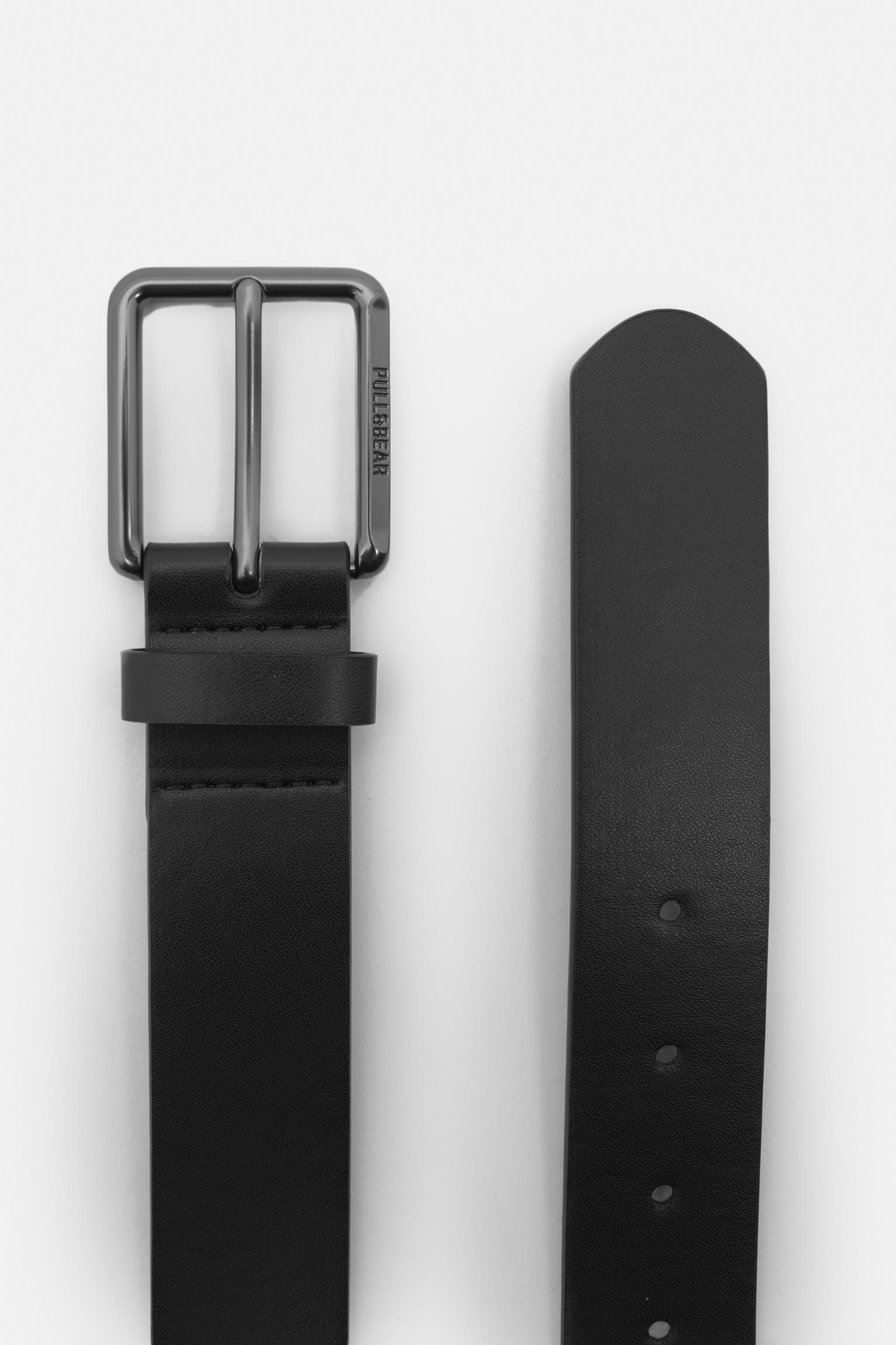 Black faux leather belt Product Image