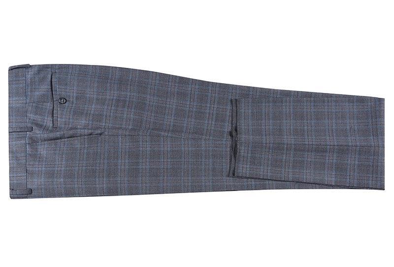 English Laundry 2-Piece Gray Plaid Wool Blend Slim Fit Dress Suit Product Image