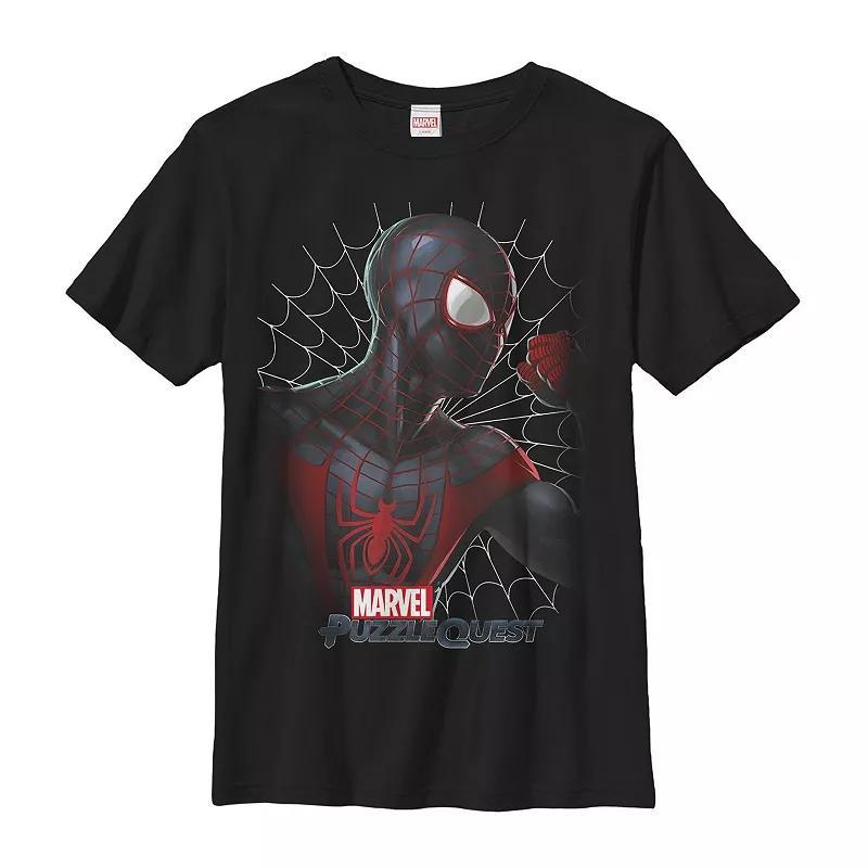 Mens Marvel Puzzle Quest Spider-Man Short Sleeve Graphic Tee Product Image
