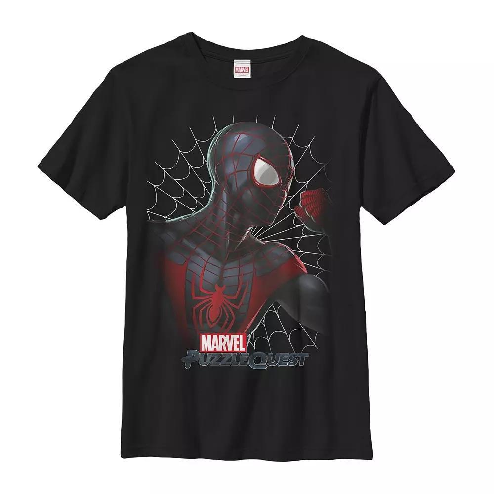 Mens Marvel Puzzle Quest Spider-Man Short Sleeve Graphic Tee Product Image
