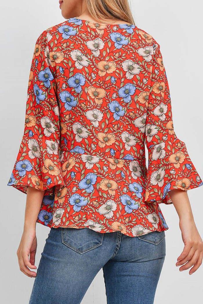 Floral Flowing Boho Babydoll Top Product Image