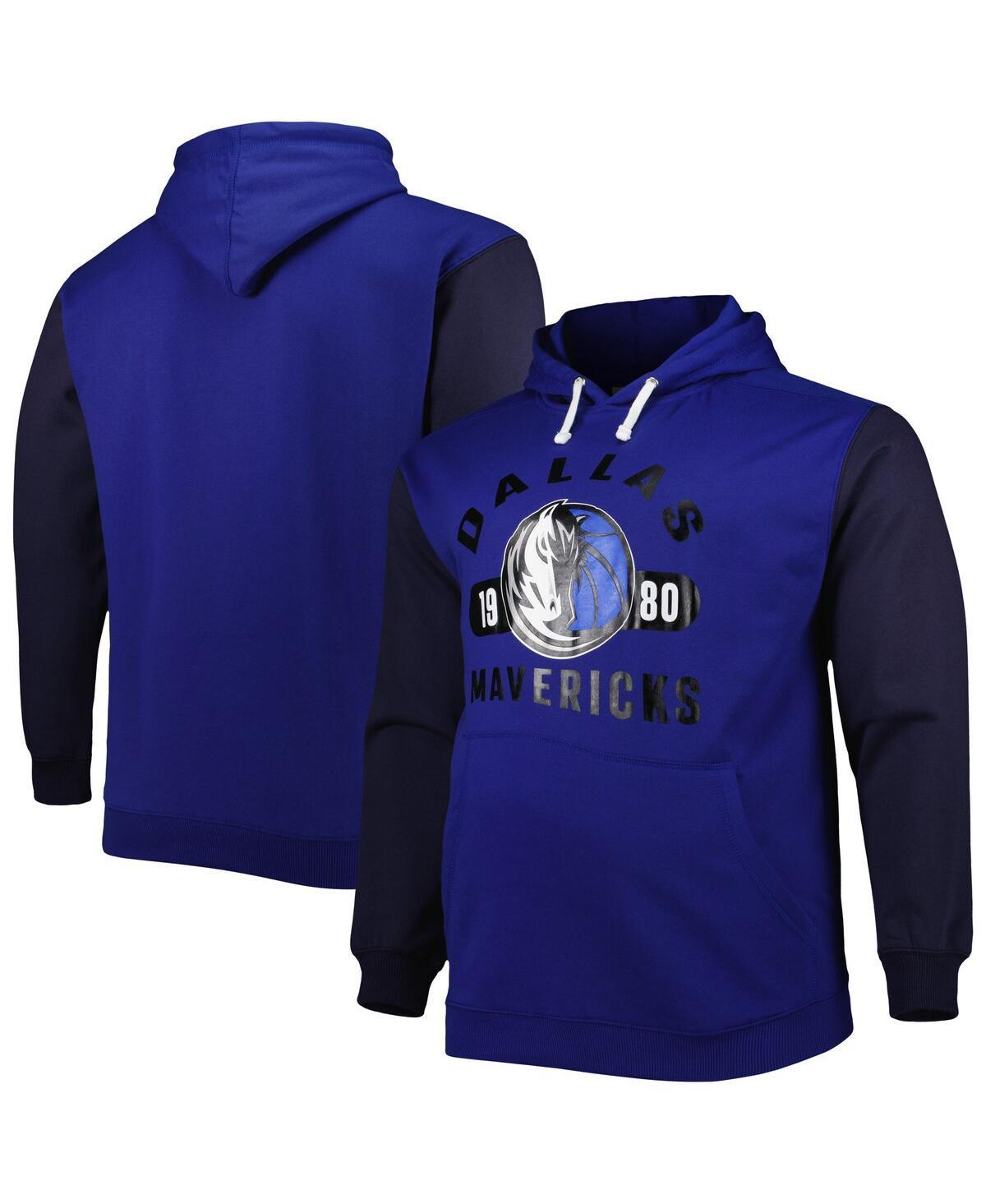Men's Fanatics Branded Blue/Navy Dallas Mavericks Big & Tall Bold Attack Pullover Hoodie, Size: 3XB Product Image