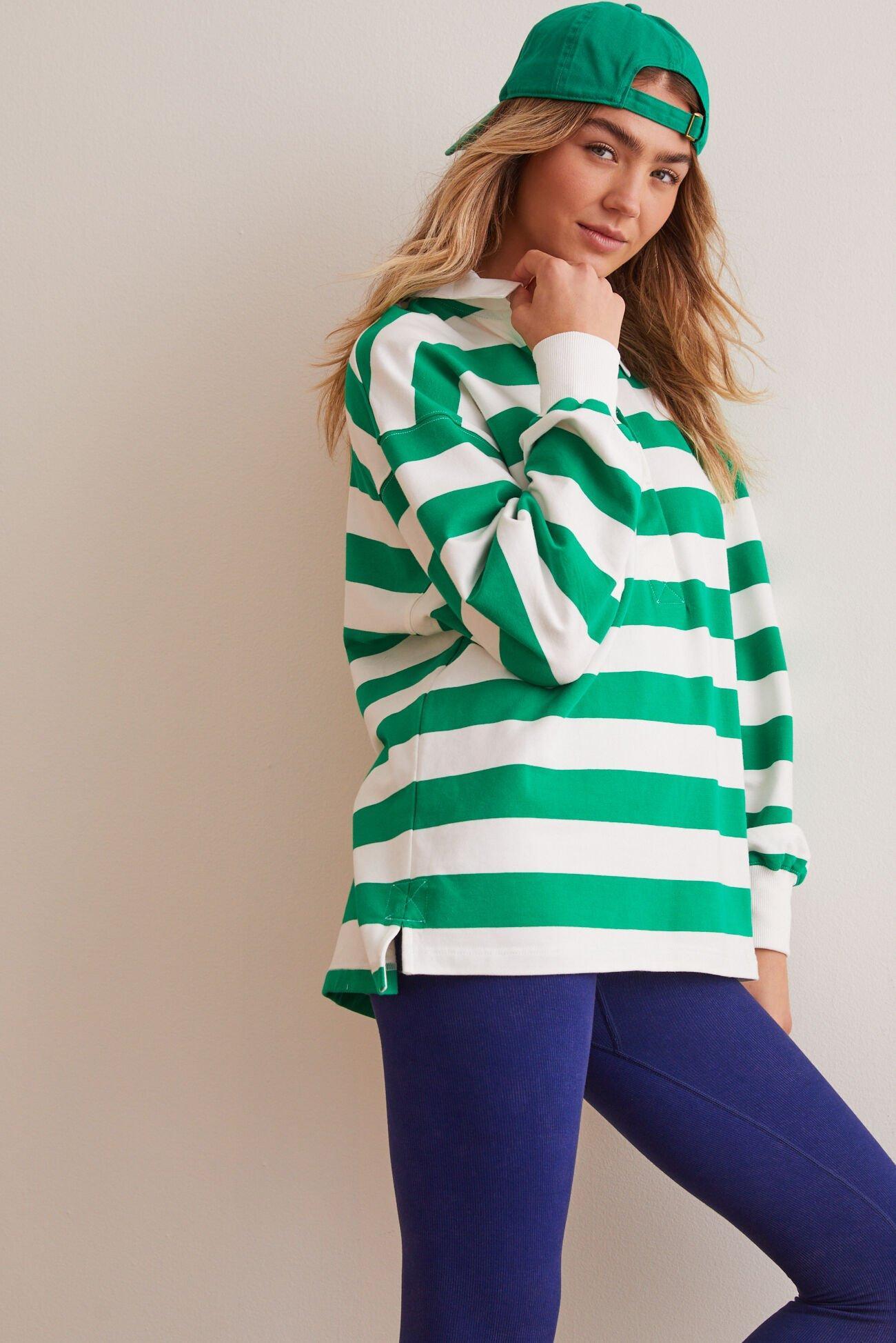 Line Up Striped Polo Top Product Image