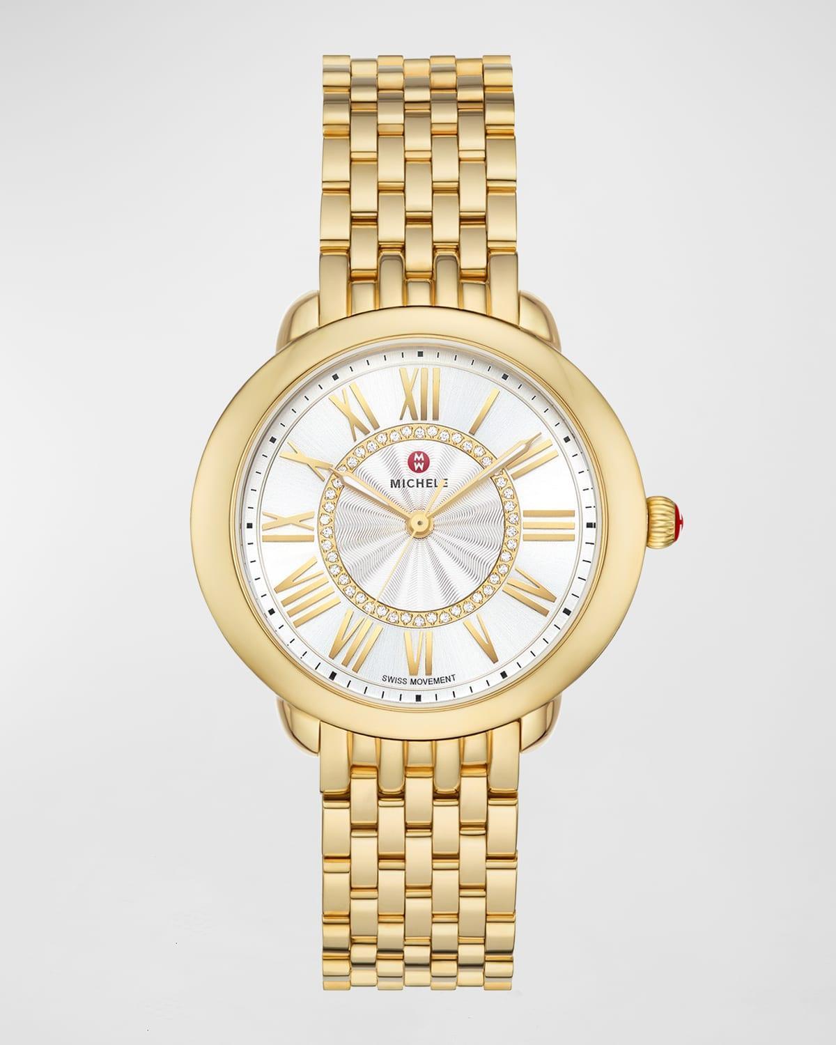 Womens Serein Mid 18KPlated Stainless Steel & Diamond Bracelet Watch Product Image
