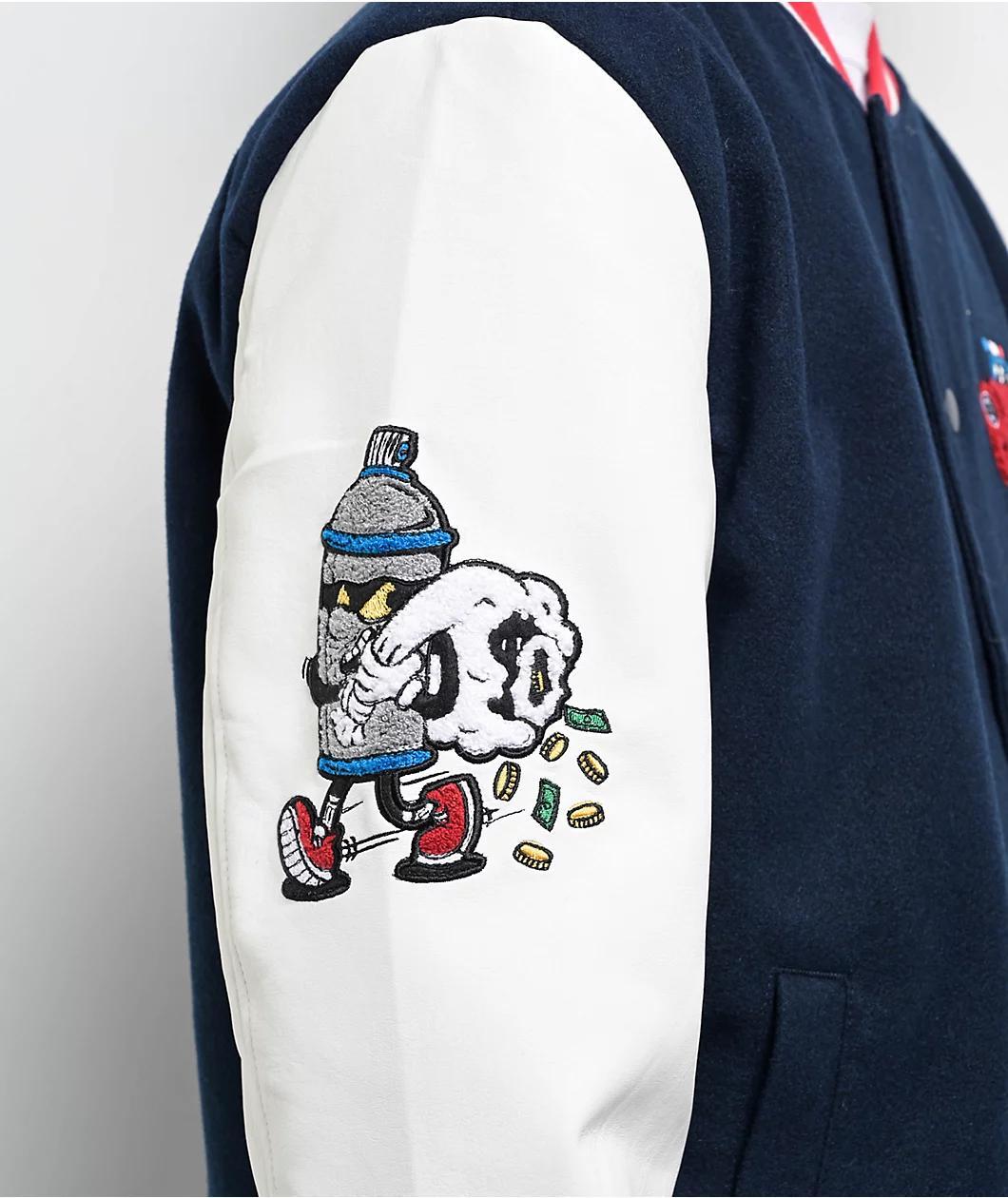 Empyre Brick Navy & White Varsity Jacket Product Image
