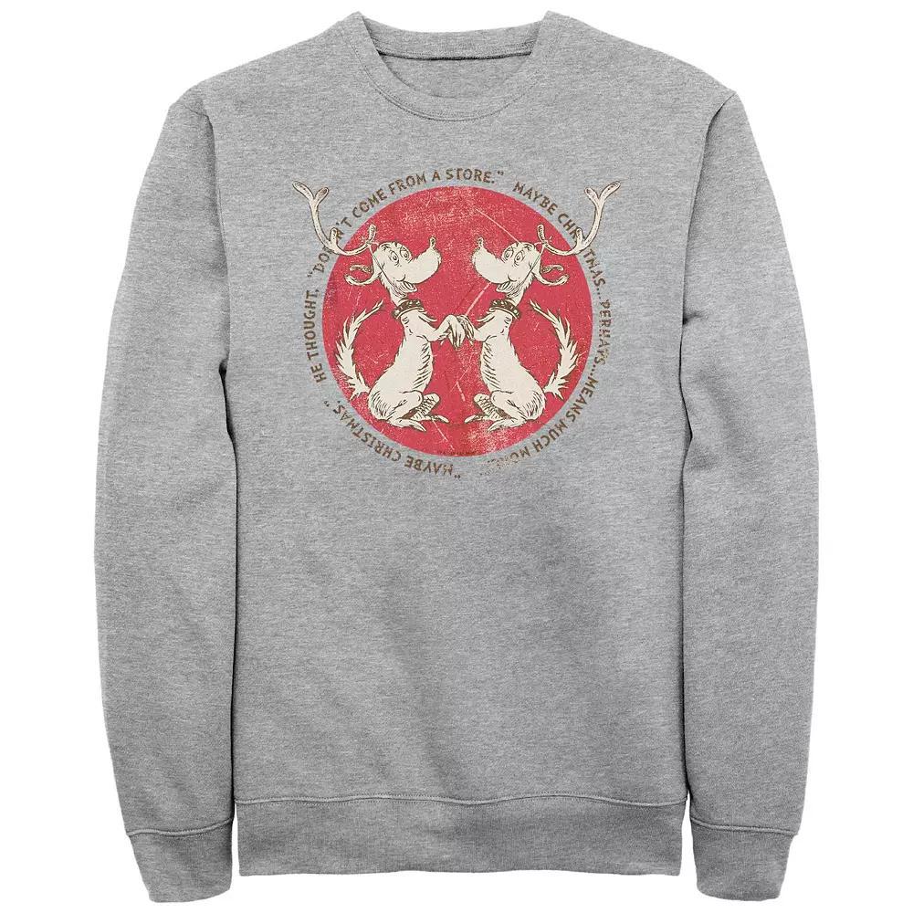 Big & Tall Dr. Seuss Grinch Maybe Christmas Means Much More Graphic Fleece, Men's, Size: Small, Athletic Grey Product Image