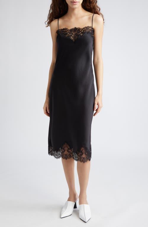 Womens Lace-Trim Satin Dress Product Image