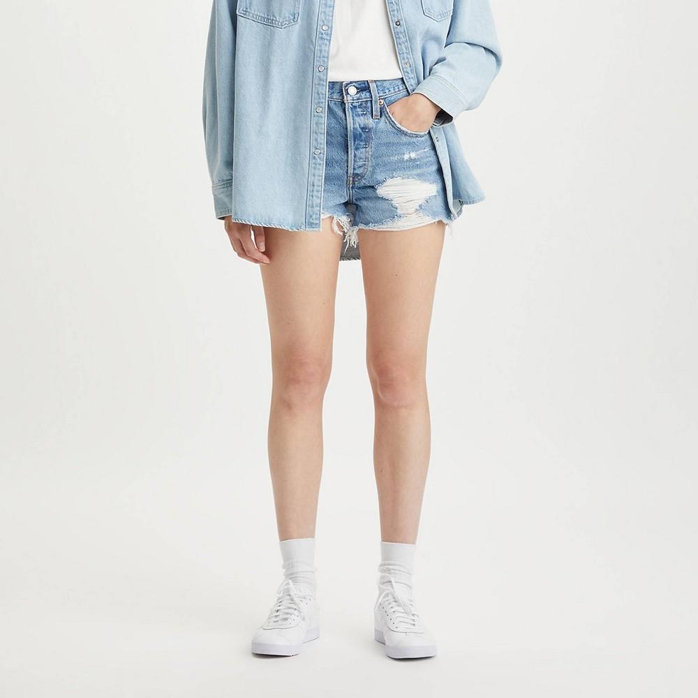 Levi's 501® Original Fit High-Rise Women's Jean Shorts - Quiet Riot 34: Denim, Fly Button Product Image