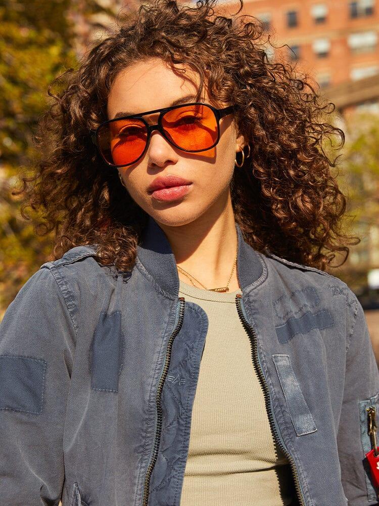 WOMEN'S L-2B RIP AND REPAIR BOMBER JACKET (OG-107 GREEN) - OG-107 GREEN / L Product Image