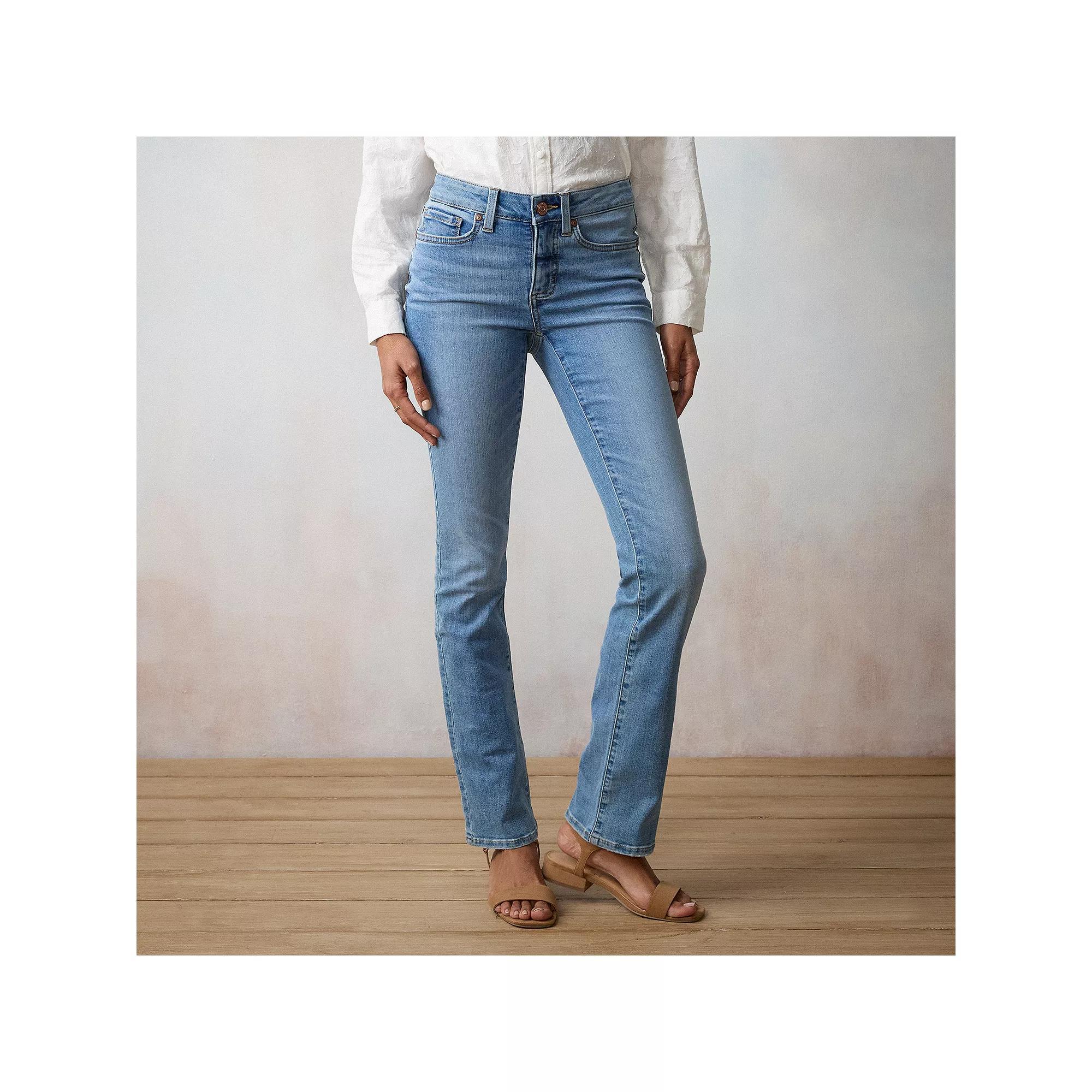 Womens LC Lauren Conrad Feel Good Mid Rise Barely Bootcut Jeans Pierre Blue Product Image
