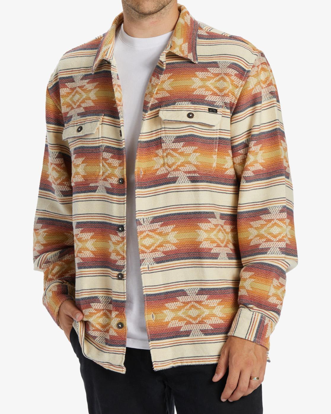 Offshore Jacquard Flannel Long Sleeve Shirt - Gold Male Product Image