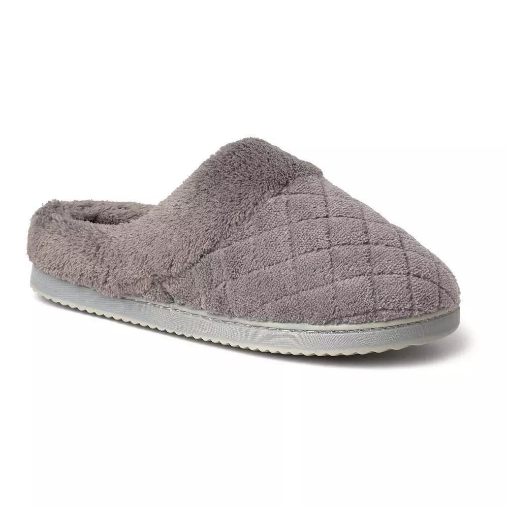 Dearfoams Libby Women's Quilted Terry Clog Slippers, Size: Large Wide, Medium Gray Product Image
