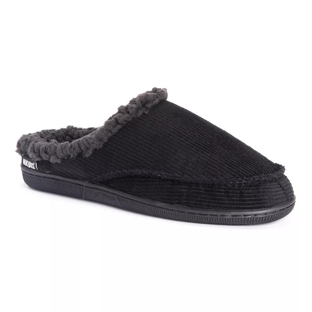 MUK LUKS Faux Fur Lined Corduroy Men's Clog Slippers, Size: Large, Black Product Image