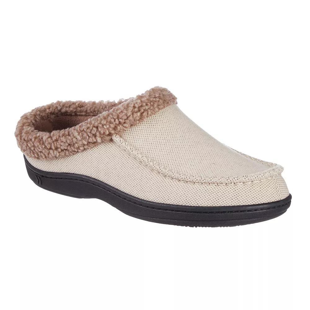 Men's isotoner Lewis Recycled Fleece Lining Memory Foam Clog Slippers, Size: Medium, Grey Product Image
